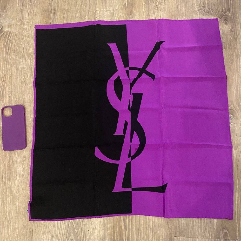 YSL Black and Purple Scarf